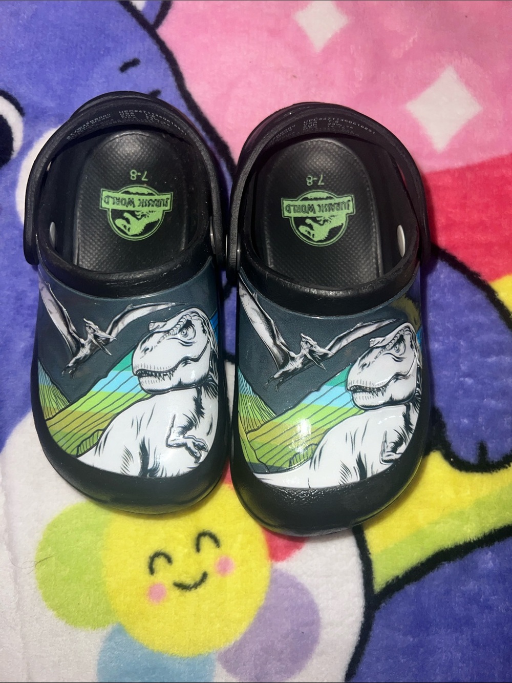 Boys' Black & Green Dinosaur Clog Shoes